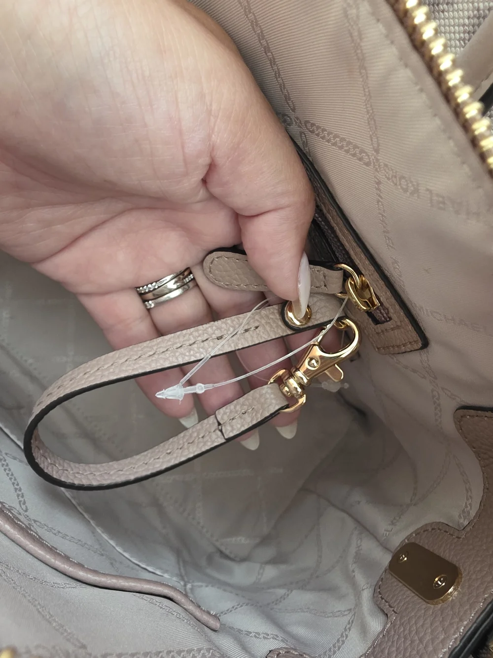 Michael Kors Women's Blush & Beige Taupe Satchel - MK Signature
